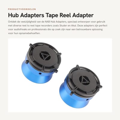 Dailygoods Hub Adapters - Tape Reel Adapter - Aluminiumlegering - Blauw - Voor reel to reel recorders - Compact en sterk