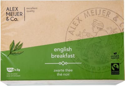 Engelse Melange Grote displaydoos 100 Theezakjes 2 gram Alex Meijer