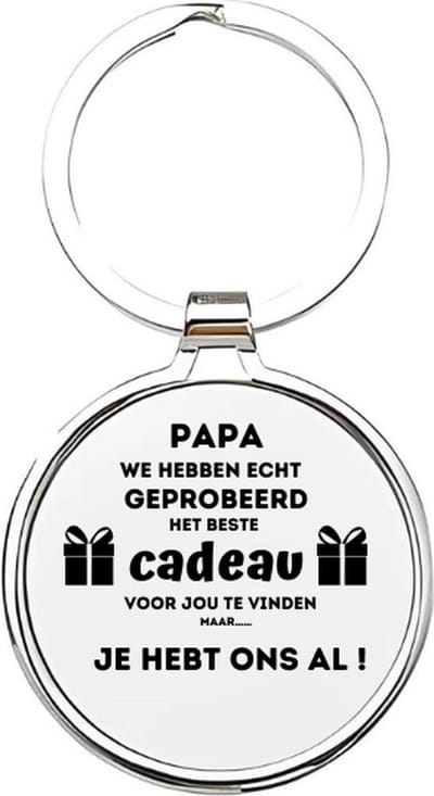 Akyol - papa we hebben echt geprobeerd om het beste cadeau voor je te vinden maar je hebt ons al Sleutelhanger - Vader - de liefste vader - vader sleutelhanger - papa sleutelhanger - sleutelhanger papa - familie sleutelhanger - vaderdag - 4 x 7,5 CM