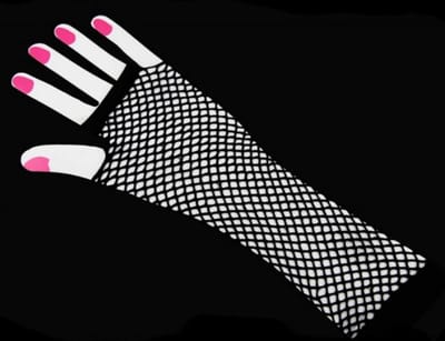 Lange net handschoenen zwart
