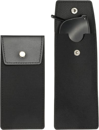 Draagbare vilten brillenetui, zachte brillenkoker voor zonnebrillen en brillen, knoopstijl, zwart, 2 stuks