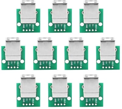 USB Type B Female Socket Breakout Board 254 mm Pitch Adapter Connector DIP - 10 Stuks - USB Industriële Connectoren