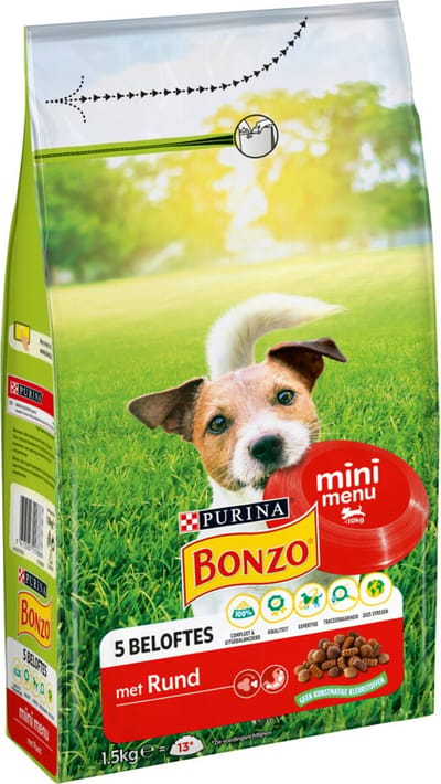 3x Bonzo Droogvoer Mini Menu Rund 1,5 kg