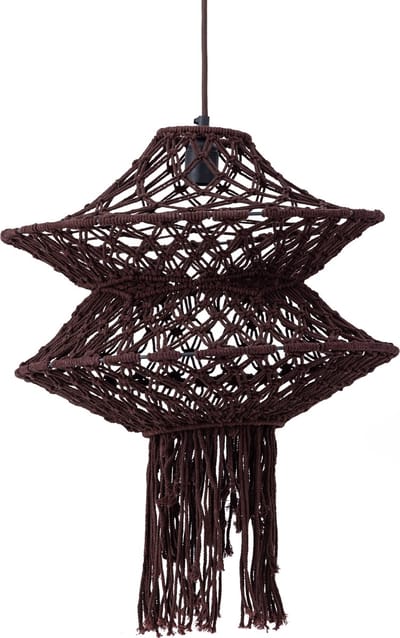 PTMD Hanglamp Milley - 45x45x57 cm - Katoen - Bruin