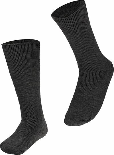 Apollo Thermo hoge sokken voor dames - grijs - maat 36-41 - extra dikke stof/huisokken - Thermokleding - Winter knie kousen