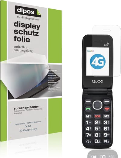 dipos – 4x Matte Beschermfolie geschikt voor Qubo 4G Klapphandy | Krasbestendige & antireflecterende Screenprotector Ultra-Thin