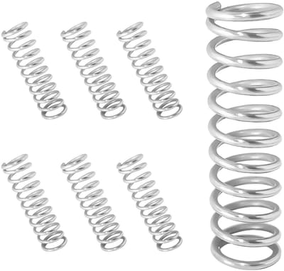 Qrity 10 Stuks Mini Roestvrijstalen Veren, Metalen Veren voor Vervanging en Reparatie, 1 x 10 x 40 mm Drukveren, Mechanische Compressieveren