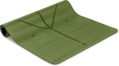 Liforme Yoga Mat - 185 cm x 68 cm x 0,42 cm - Olijf Groen | Duurzame en comfortabele yogamat met perfecte grip voor de ultieme yogasessie |