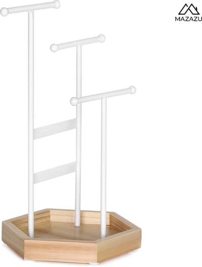 MIRA Home - juwelen hanger - opberger - wit - ijzer - 18x20,5x36