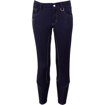 BR Rijbroek Marley kinderen microfiber zitvlak 164 Blue Denim