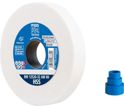 Middelharde slijpschijf voor HSS-boren, 125 x 20 x 32 mm, met verloophulzen