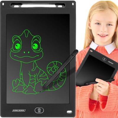 Kids 12 Inch Elektronische Schrijf- en Tekentablet - Uitwisbaar - Kindertablet - Educatief Speelgoed - Jongens en Meisje - Inclusief Accessoire - ZWART