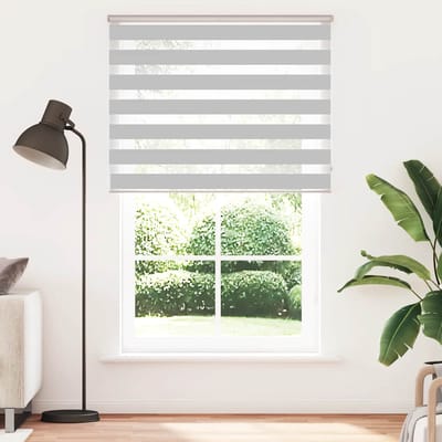 vidaXL - Zebra - rolgordijn - 145x200 - cm - stofbreedte - 140,9 - cm - lichtgrijs