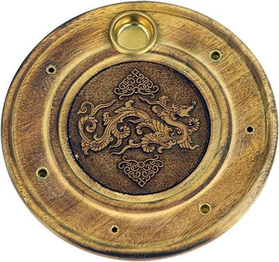 Wierook en kegeltjes brander - Draak - 10cm - Hout