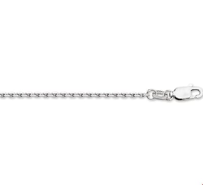 Zilver Gerhodineerde Collier anker gediamanteerd 1 1307503 80 cm