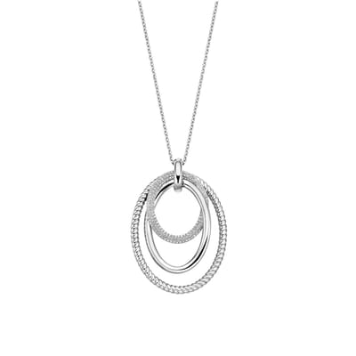 TI SENTO Dames Ketting - 925 zilver - Zirconia wit - Maat 40 - 34127ZI