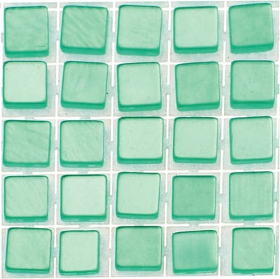 Glorex hobby mozaieken maken steentjes/tegels - 119x - turquoise - 0.5 x 0.5 x 0.2 cm per steentje - zelfklevend