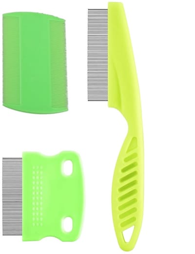 Dailygoods- Luizenkam 3 Stuks - Dubbelzijdige Luizenkammen - Roestvrij Stalen Tandenkam - Duurzaam - Breekvast - Comfortabel en Veilig - Luizenbestrijdingskam
