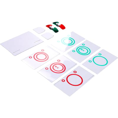 Visuele Training Convergentie Divergentie Kit 6 Variabele Fusiekaarten 2 Rood Groene Brillen en Standaard voor Thuis School