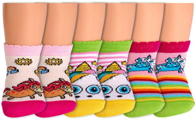 Baby sokken | Thema: Eenhoorn | Kleur: Roze | Maat: One Size | 6 paar