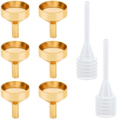 Store_9 - Mini Funnel Set - Gouden Mini Trechter - Perfect voor Vloeistoffen - Inclusief Plastic Druppelaars - Handig voor Keuken en Koffie