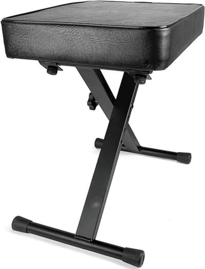VIN® Pianokruk – Pianobank Met Gevoerde Zitting – Piano Kruk – Pianostoel – Pianokruk Verstelbaar – Zwart - 66.8 x 14 x 62 cm