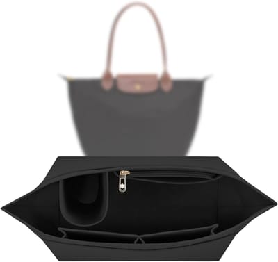 MDUG Tas met binnenvak - Zwart - 28x25x17cm - Vilt draagtas/opbergtas met meerdere vakken - Grote capaciteit - Binnenvak met ritssluiting - Handige opbergruimte