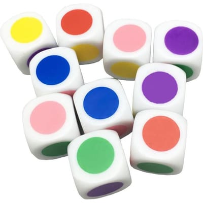 Stippen 10 STUKS Zeszijdige Dobbelstenen Met Gekleurd 16MM Leuk Spel Klaslokaal Lesmateriaal Didactische Spellen Voor Kinderen Kinder Spel Kids