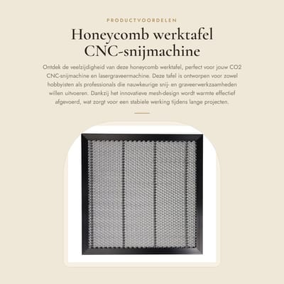 Dailygoods- Werktafel Aluminium 400 x 400 mm - Mesh-Design - CNC Lasergraveerplatform - Roestvrij en Duurzaam - Hoge Vlakheid en Stabiliteit - Laserbed