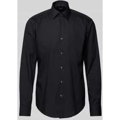 BOSS Joe regular fit overhemd - popeline - zwart - Strijkvriendelijk - Boordmaat: 39