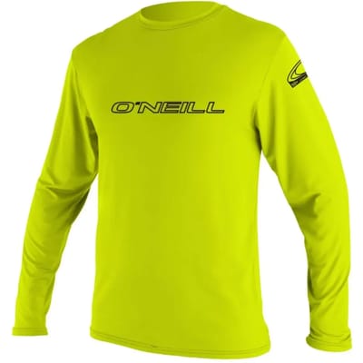 O´neill Wetsuits Basic Skins Rash Guard Met Lange Mouwen Geel 12 Years Jongen
