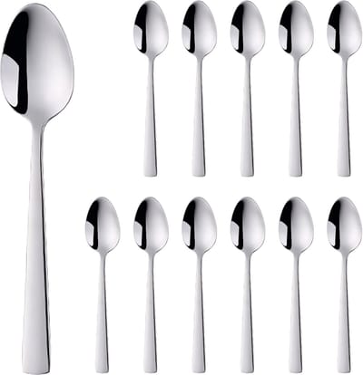 Somstyle Theelepels - 12 Stuks - Koffielepels RVS - 14.5 CM - Dessertlepels - Zilverkleurig