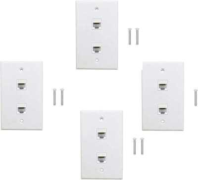 Ethernet Wandplaten - Netwerk Contactdozen - Internet Aansluiten - Cat6 Bus Koppeling - 4 Stuks - Wit