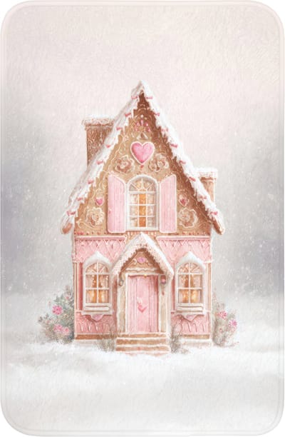 WC mat 40x60 cm - Antislip - Huisje - Suiker - Pastel - Toiletmat - Vloermat - Douchemat - Toilet tapijt - Toiletmatten