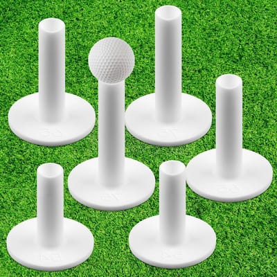 Set van 6 Silicone Golf Tees voor Binnen en Buiten, Geschikt voor Wintergras en Driving Range, Verkrijgbaar in 3 Maten: 5.8cm, 6.5cm, 7.5cm