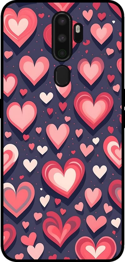Smartphonica Telefoonhoesje Geschikt voor Oppo A5 2020 / A9 2020 met Hartjes Opdruk - TPU Backcover Case With Heart Design geschikt voor OPPO A5 (2020);OPPO A9 (2020)