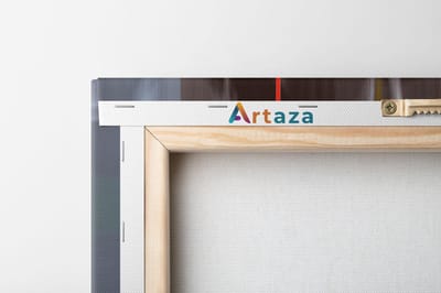 Artaza Canvas Schilderij Drieluik Abstracte Cirkels met een Rode Lijn - 120x60 - Foto Op Canvas - Canvas Print