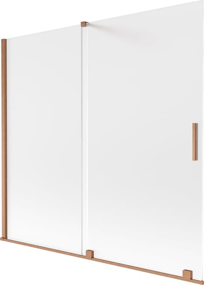 Mexen Velar badwand 2-delig schuifbaar 170 x 150 cm, ijs, geborsteld koper - 896-170-000-31-65