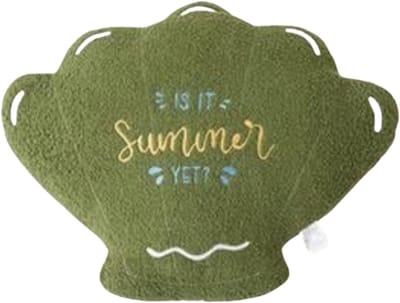 Schelp - Sierkussen in vorm van Schelp -Vormkussen – 40x50 cm Groen – Zee-inspiratie Pluche Vormkussen voor Kinderkamer & Bank – RBAN SPCTRA®