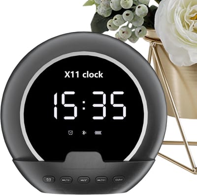 Draadloze Wekkerradio - Nachtkastklok Speaker - Muziek Luisteren - Flexibele Metgezel - 83 cm Breed - Zwart