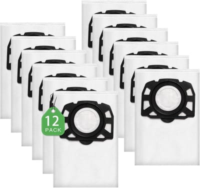 Namajunas - Stofzakken - Stofzuigeraccessoires - 12 stuks KFI 487 stofzuigerzakken voor Kärcher WD4, WD5, WD6, WD5P, WD6P, MV 4, MV 5, MV 6 stofzuiger - voor nat-/droogzuiger en wasstofzuiger - vervangt 2.863-006.0 zakken