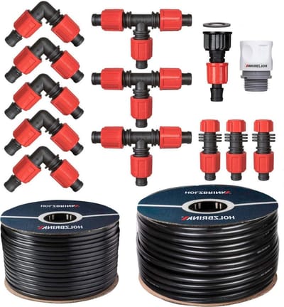 Druppelslang Irrigatieset - Bewateringssysteem Tuin - Planten Water Geven - Zelfreinigend Ontwerp - 30 m - Zwart