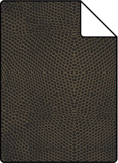Proefstaal Origin Wallcoverings behang dierenhuidprint zwart en glanzend brons - 26,5 x 21 cm - 347322-S