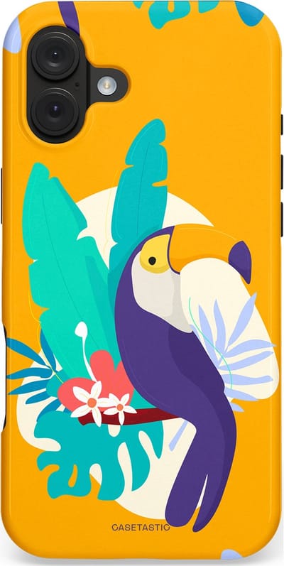 Casetastic hoesje geschikt voor Apple iPhone 16 Plus - MagSafe - Dubbellaagse bescherming - Toeceaan - Fashion Case - Okergeel Turquoise Crème