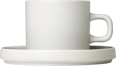 Blomus PILAR Kopjes en Schotel - 200 ml - Moonbeam - 2 stuks