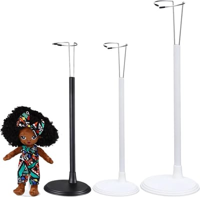 Poppenstandaard Set - Poppenbeugel Displayrek - Poppen Presenteren - Verstelbaar en Afneembaar - Tot 60 cm - Meerkleurig
