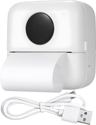 Garpex® Premium Mini Fotoprinter - Pocket Printer Mobiel - Incl. 5 Rollen Zelfklevend Papier + 5 Rol Wit Papier + 3 Rollen Gekleurd Papier + 5 Pennen - Mobiele Printer