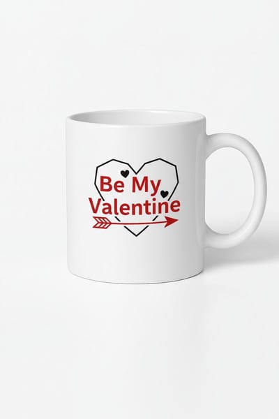 Be My Valentine Mok - Romantisch Cadeau met Hart en Pijl voor Valentijnsdag