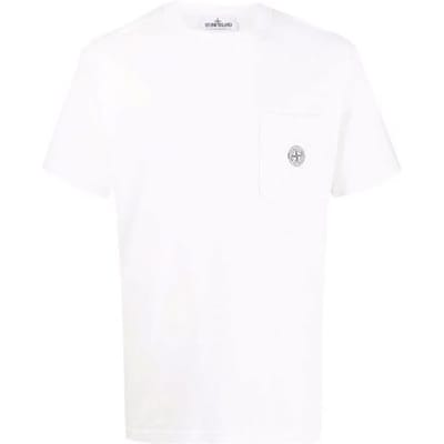 Stone Island Ss22 T-shirt Uni à Col Rond Manches Courtes Homme Hauts Blanc 761521957-V0003 L white