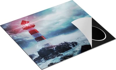 Chefcare Inductie Beschermer Vuurtoren tijdens een Storm - 60x50 cm - Afdekplaat Inductie - Kookplaat Beschermer - Inductie Mat